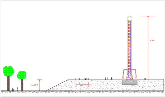 Geotechnical Design of a Star Flyer Tower (Six Flags) Projected Nearby a Slope 