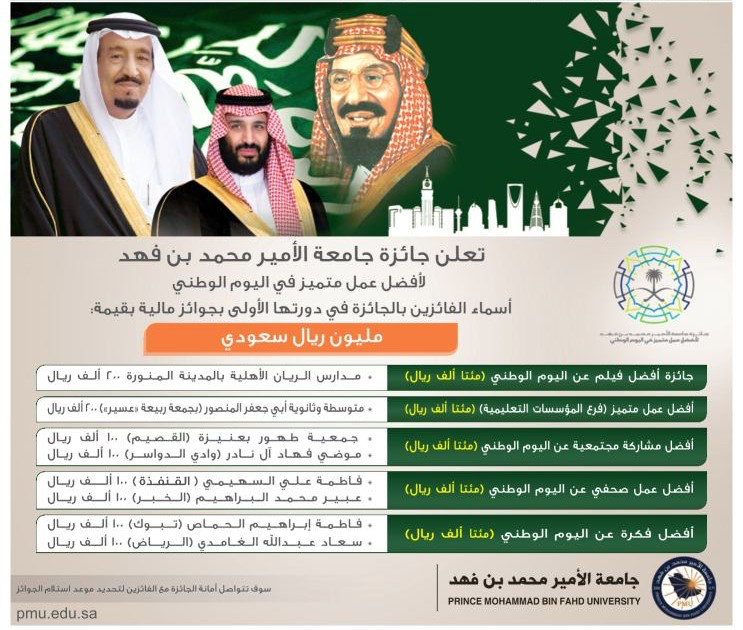 إعلان جائزة جامعة الأمير محمد بن فهد